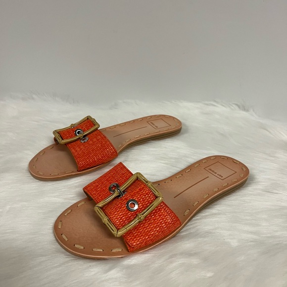 Dolce Vita Dasa Sandals In Orange Raffia Size 8.5 NWOB - Picture 5 of 10